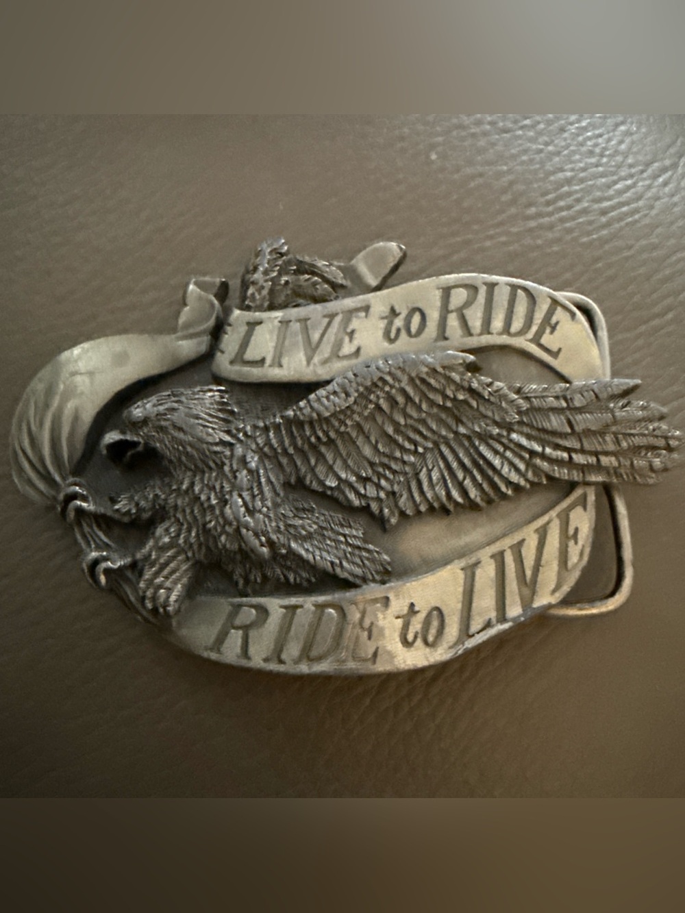 VINTAGE BERGAMOT BRASS WORKS PEWTER 1981 EAGLE Live To Ride USA Biker